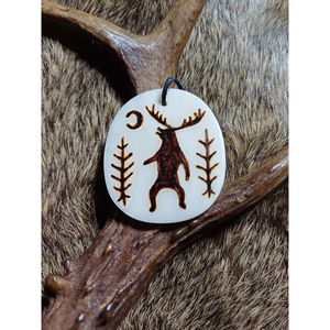 Handmade Bohemian Statement Necklace Unique Vintage Style Ethnic Tribal Jewelry Carved Bone with <b>Crystal</b> Unique Gift Item - Product Image 1