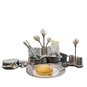 Soporte de Cuchara Chapado en Plata con Cucharas Soporte de Aluminio Material de Vidrio Muy Lujoso Utensilios de Cocina PARA EL Hogar Mesa de Comedor Soporte de Cuchara - Product Image 1