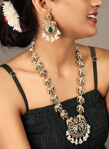 Ensemble de colliers statement en argent oxydé avec motif d'éléphant – Bijoux ethniques vintage faits à la main pour femmes - Product Image 2