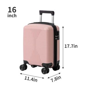 Non-TSA Custom Lock Stylish Luxury 5-in-1 PP Trolley Case Lightweight 12in 16in 20in 24in 28in Rose Color <b>Suitcase</b> - Product Image 6