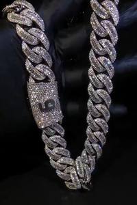 Cadena Cubana Personalizada con Incrustaciones de Diamantes Moissanite, Collar Cubano Miami, Joyería Hip Hop de Lujo con Micro Pavé - Product Image 2