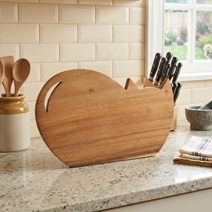 Natural Suar Wood Cat <b>Shape</b> Cutting Board Food Grade Large Animal Chopping <b>Block</b> Non Varnished Wooden Slicing Plate Bali Kitchen - Product Image 2
