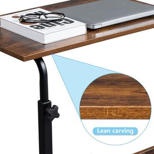 Adjustable P2 15MM Chipboard and Steel Side Table Rolling Height Computer Desk with Baffle - Product Image 3