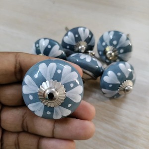 <b>ceramic</b> cabinet <b>knobs</b> in <b>Ceramic</b> Cabinet <b>Knob</b> Round Blue Floral Design Handcrafted Traditional Kitchen Door Handle <b>ceramic</b> <b>knobs</b> - Product Image 5