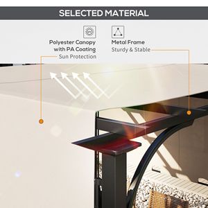 Pergola Moderna 10x10 in Acciaio con Tettoia Retrattile Beige Impermeabile per Patio, Giardino, Villa, Cortile, Parco, Hotel - Palo in Metallo - Product Image 4