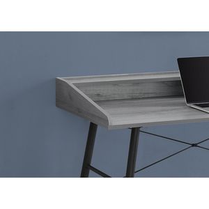 Scrivania Moderna Contemporanea da 48 Pollici per Ufficio Domestico con Ripiani Portaoggetti, Laminato Grigio e Metallo Nero per Lavoro con Laptop - Product Image 3