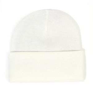 Gorro Color Crema 100% Acrílico Tejido a Máquina Diseño Sólido Talla Adulto 56-58CM Unisex Casual Gorro de Invierno - Product Image 1