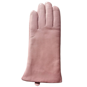 Pink Leather Touch Screen Wrist <b>Gloves</b> Thermal Unlined Plain Style Winter Casual Ski & Sports Wear - Product Image 1