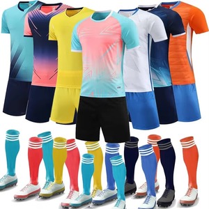 Men Soccer Jersey Set Sublimated Gradient Color Short Sleeve <b>Moisture</b> Wicking Uniform With Shorts <b>Socks</b> Shoes - Product Image 1