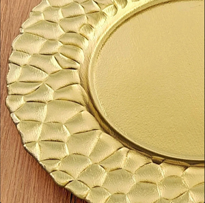 สินค้ามาใหม่ จานรองโลหะขอบลายทอง สำหรับตกแต่งโต๊ะงานแต่งงาน ขายดี - Product Image 6