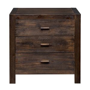 2 Comodini in Legno Massello di Quercia con 3 Cassetti, Tavolino Laterale per Camera da Letto e Soggiorno, Elegante Comodino per Appartamento - Product Image 2