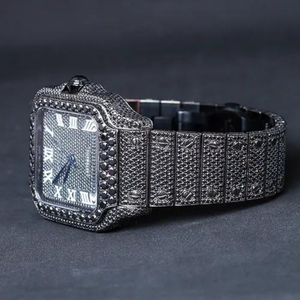 Reloj de Diamantes Cultivados en Laboratorio DEF de Alta Calidad, Diamantes Incoloros, Estilo Hip Hop - Product Image 5