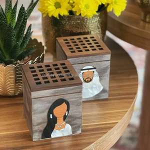 Ramadan Eid spécial nouveau 2023 bois Bakhoor brûleur encens Madhkan brûleur arabe Bakhoor Mubkhara bois vadrouille Mubkhar brûleur - Product Image 5