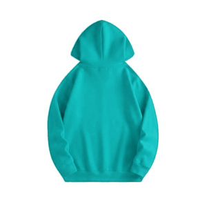 Sudadera con capucha de felpa de algodón azul verdoso de peso pesado, lisa, con hombros caídos, estilo urbano, para hombre, invierno, venta al por mayor, en blanco - Product Image 2