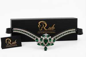 En gros Rub International Frontlet de cheval en cuir véritable de luxe avec strass en cristal, clous dorés personnalisés et diamants étincelants - Product Image 2