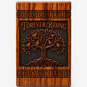 Wooden <b>Memorial</b> Urn Carved Tree of Life <b>Keepsake</b> Cremation Urn Custom Name Decorative Tribute Box - Product Image 1