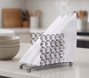 Porta Servilletas de Metal y Cristal de la Mejor Calidad, Vajilla Premium Ideal para el Hogar, Cocina y Almacenamiento de Papel Higiénico - Product Image 4