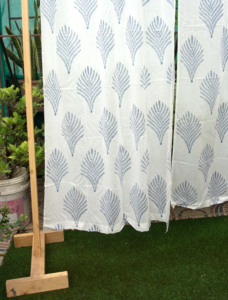 Rideau en coton imprimé à la main de Jaipur, panneau de fenêtre ethnique, décoration intérieure indienne faite à la main, rideaux en tissu durable - Product Image 4