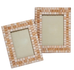 Marco de fotos con incrustaciones de hueso índigo de lujo hecho a mano soporte de foto de calidad premium para dormitorio sala de estar - Product Image 1