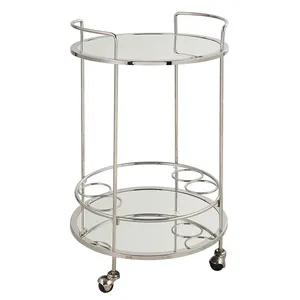 Chariot de service en métal fait main de luxe, nouveau chariot de bar roulant moderne pour hôtel, restaurant, maison, fête et événements, restauration haut de gamme - Product Image 3