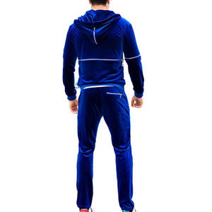 Conjunto Deportivo WARPRO INDUSTRY para Hombre, Azul, Terciopelo, con Capucha, Cordón Ajustable, Largo, Informal, con Bolsillos Laterales, para Invierno, Corte Regular - Product Image 4