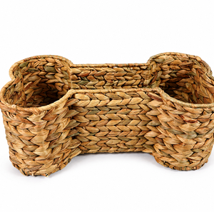 Eco-Friendly Water Hyacinth Geometric Shape <b>Drink</b> Food <b>Storage</b> Basket with Multifunction Organizer - Product Image 1