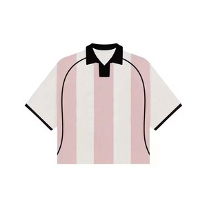 Polo <b>collar</b> with stripes design high quality cropped <b>t</b> <b>shirt</b>, wholesale oem polyester breathable jersey sports <b>t</b> <b>shirt</b> jersey - Product Image 3