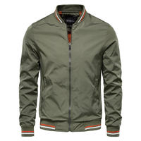 Blouson Bomber Unisexe en Toile 100% Polyester pour Homme, Style Hiver avec Fermeture Éclair, Manches Longues, Poignets Assortis, Logo Personnalisé sur le Devant
