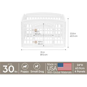 Recinto per Cani a 4 Pannelli da 24 Pollici con Porta 35 X 35 X 24, Box per Cuccioli, Recinzione per Animali Domestici da Interno per Cuccioli/Cani di Piccola Taglia - Product Image 2