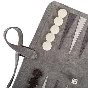 Custom Foldable Portable Luxury Leather Travel <b>Backgammon</b> Roll <b>Set</b> for Party Use - Product Image 5