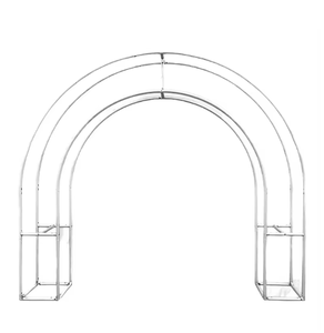 Luxury Metal Wedding Arch <b>Stand</b> with Flower Garland Drapes Event <b>Backdrop</b> Entrance Decoration for Ceremony Party Aisle Decor - Product Image 1
