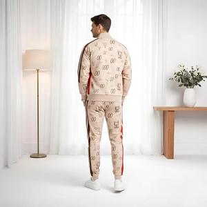 Survêtement en cuir jaune et blanc pour homme, ensemble de jogging - Product Image 3