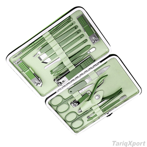 Classic Green Manicure Pedicure <b>Kit</b> 20-Piece Stainless Steel Portable <b>Nail</b> Care Set with Clipper and Tools for Adults - Product Image 2