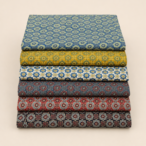 Jaipur Moda Anaya I Artisan Cotton <b>Fabric</b> with Repeating Rosette Tile Print for Kurtis Dresses Shirts and Crafts - Product Image 3
