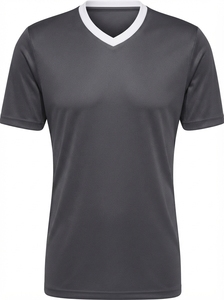 Camiseta de Fútbol de Manga Corta con Cuello en V Negra para Hombre, de Poliéster que Absorbe la Humedad, Corte Regular, para Todas las Temporadas - Product Image 6