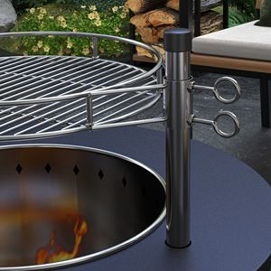 Brasero et barbecue 2-en-1 portable en acier inoxydable noir de 25 pouces, faible fumée, pour feu de camp et patio - Product Image 5
