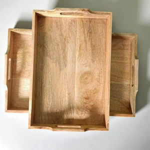 New Arrival Wooden <b>Storage</b> <b>Tray</b> With Handles Handmade Customized Shape Wholesale Serving Dish Table top - Product Image 1