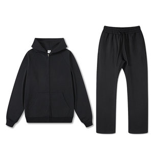 Ensemble de survêtement de haute qualité pour femmes, sweat à capuche zippé et pantalon évasé, personnalisable avec logo, rouge - Product Image 6