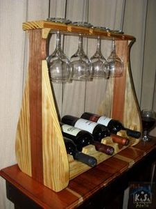 Porte-vin en bois, forme, taille et couleur personnalisables, idéal pour la maison, la chambre, la table, les restaurants et les bars. - Product Image 3
