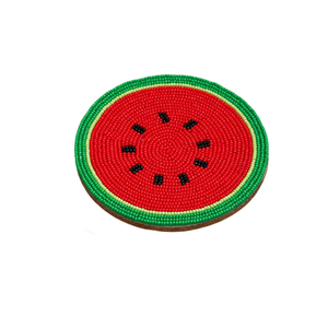 Embroidered Seed Bead Square Coastal <b>Coasters</b> Bow Pencil Design Back School Theme Multi Colors Customizad <b>beaded</b> Tabletop - Product Image 3