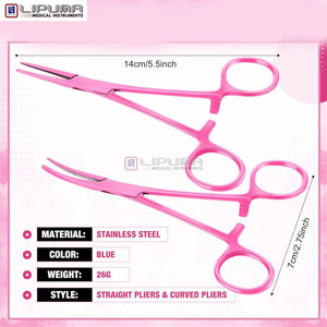 Pinzas Hemostáticas Kelly Premium con Mordazas Semiserradas, Fuente de Alimentación Manual, Instrumento Quirúrgico Manual de Acero Inoxidable Rosa - Product Image 4
