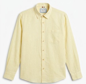 Chemise décontractée Enovate pour homme, à double boutonnage, manches longues, respirante, 100 % coton, avec logo au col arrière, pour le printemps - Product Image 1