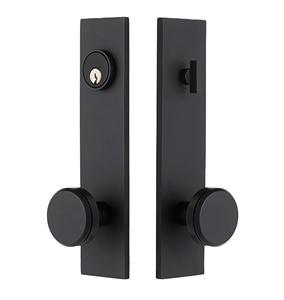 Manija de Acero Negra para Puerta Doble de Gabinete, Personalizable para el Hogar, con Barra de Privacidad y Cerradura - Product Image 1