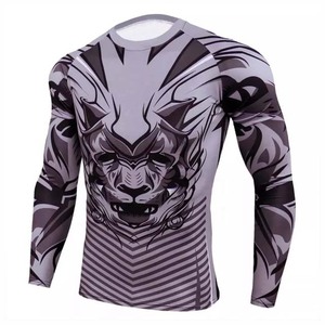 Custom Logo High Quality Wholesale Plain Jiu Jitsu Fitness <b>Swim</b> Shirts Printed Long Sleeve MMA Men Bjj Rash Guard Fortleo - Product Image 3