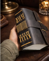 Carnets et journaux en cuir véritable faits à la main NEW ERA, couverture rigide, style vintage, impression de logo personnalisée, écologiques