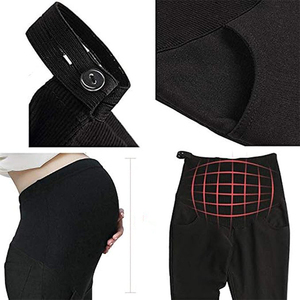 Custom New Arrival Seamless Solid Mid Yoga <b>Leggings</b> Soft Elastic Waist Polyester Spandex for Pregnant Women - Product Image 3