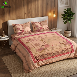 Luxury King Size Cotton Bedsheet <b>Set</b> | Floral Digital Panel Print Shahi Gharana <b>Bedding</b> <b>Set</b> with 2 Pillow Covers Premium Quality - Product Image 6