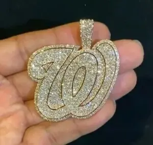 Anillo de Moissanita con Iniciales Personalizadas en Plata de Ley 925, Chapado en Oro Amarillo de 14K, Joyería Hip Hop para Mujer, Tishya Diamond - Product Image 3