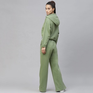 Ensemble sweat à capuche court en molleton avec cordon de serrage et pantalon large unisexe – Tenue deux pièces personnalisable en gros - Product Image 3