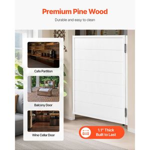 Porte a Battente Singole in Legno di Pino Premium 32"W X 42"H, Design Quadrato per Interni Caffè, con Kit Cerniere e Ferramenta per Seminterrato - Product Image 3
